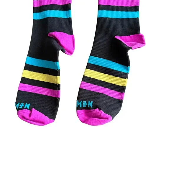 Compression Colorful Knee-High Socks With Polka Dots & Stripes For Women - Picture 3 of 4